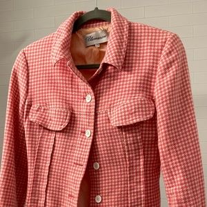 Pink wool skirt suit